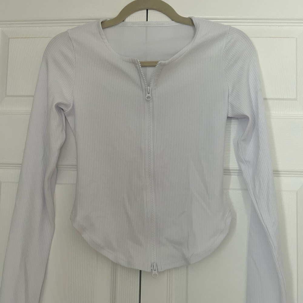 ALO Yoga Stardust White Long Sleeve Top - Picture 3 of 4
